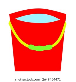 Ilustração vetorial simples e limpa de um balde de plástico. Ideal para limpeza, casa, construção ou projetos relacionados a utilitários, ícones, infográficos e materiais educacionais.