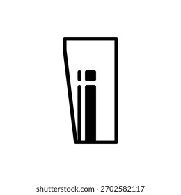 Una Ilustración vectorial simple y limpia de un vaso alto lleno de un líquido oscuro, presentado sobre un fondo blanco. Icono de línea de fútbol y deporte. Arte de Clip de Vector aislado.