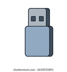 Ilustração vetorial simples e limpa de uma unidade flash USB. Perfeito para armazenamento digital, tecnologia ou gráficos com temas de computador.