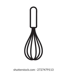 A simple and clean vector illustration of a whisk, suitable for kitchen or cooking themes.