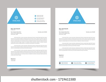 Simple Clean Vector Letterhead Design Set For Print Template