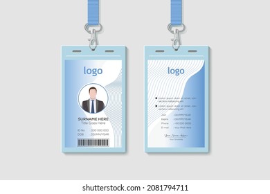 Simple and Clean Vertical Double-sided Gold Id Cards For Company Stuff. Flat Design Vector Illustration