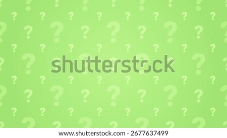 Simple Clean Vibrant Green Horizontal Background With Subtle Question Mark Pattern
