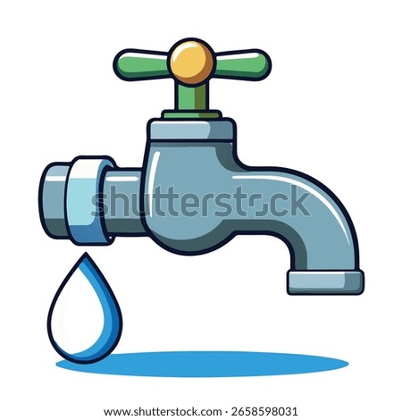 A simple and clean water tap icon representing a faucet or spout, typically used to indicate water sources, plumbing systems, or conservation features. Commonly seen in utility apps, restroom signs, a