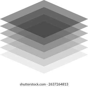 A simple, clean, white cube isolated on a black background. Perfect for minimalist designs on a transparency. modern vector

