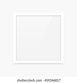 Simple clean white square vector photo frame blank empty template