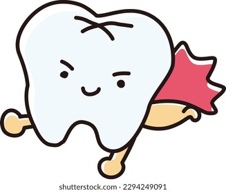simple clean white tooth character