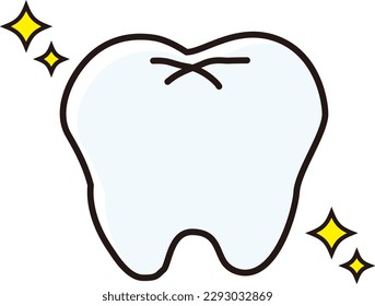 simple clean white tooth illustration