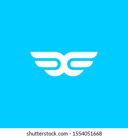 simple and clean wings logo
