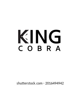 simple, clean wordmark logo design. Initials or logotype vector icon inspiration. crown like king cobra head or face on letters using negative space logo style