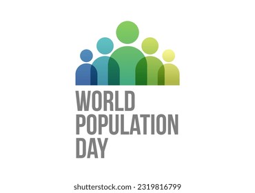 Simple Clean World Population Day Banner With Minimal People Logo and Bold Title