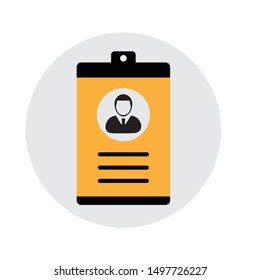 Simple and Clean yellow Id Card Design on green ellipse. High Resolution Template. Ready to Print. Vector Illustration.