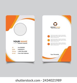 Simple Clean Yellow Id Card Design  Professional Identity Card Template Vector Design