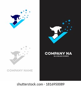 Diseños simples de diseño de logotipo Check vector de concepto, plantilla de logotipo Spray ilustración material