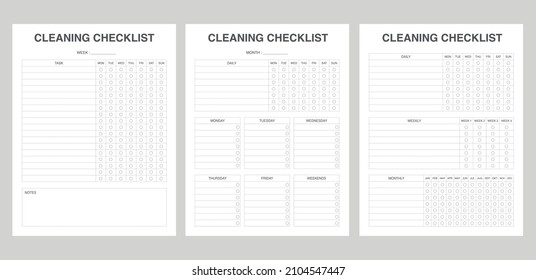 simple cleaning checklist printable, bundle