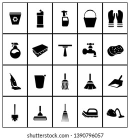 Simple Cleaning Sanitary Washing Tool Icon Set Collection