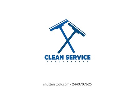 Idea de diseño de logotipo de servicio de limpieza simple.