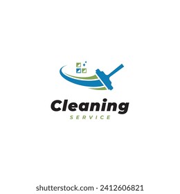 Simple cleaning service logo vector image.