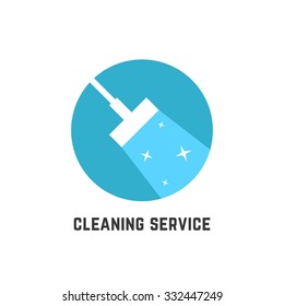 simple cleaning service logotype. concept of squeegee, purification, wet cleaning, mop, cleanup badge, sweeping. isolated on white background. flat style trend modern brand design vector illustration