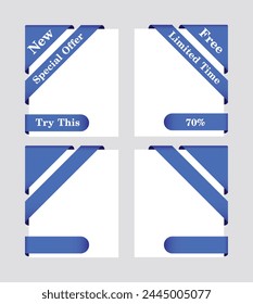 Simple and clear corner tag design to use for printed and other advertising activities to promote your business