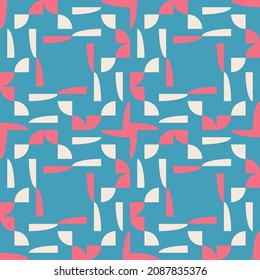 Simple and clear geometric shapes will decorate any surface or thing and make it attractive. Abstract seamless pattern for prints, textile, web, advertising and any design projects.