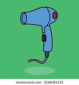 Simple and clear Hairdryer flat design icon for sticker decoration, presentation element, or something else with lines and rounded styles also isolated with color