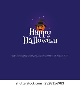 Simple and clear happy halloween logo vector. Poster logo. Event Logo