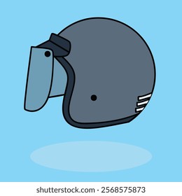 Simple and clear Helmet flat design icon for sticker decoration, presentation element, or something else with lines and rounded styles also isolated with color