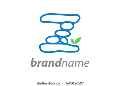 Simple and clear illustration logo design initial Z rock balance.