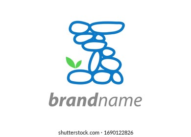 Simple and clear illustration logo design initial S rock balance.