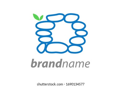 Simple and clear illustration logo design initial O rock balance.