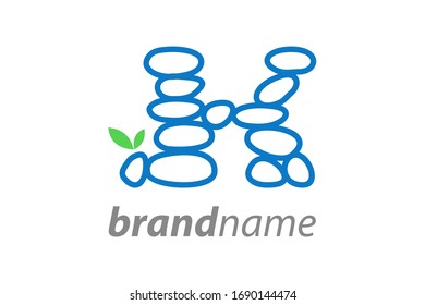 Einfache und klare Illustration Logo Design erste K Rock Balance.
