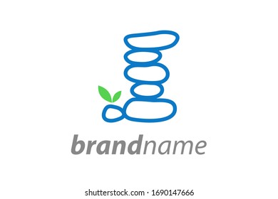 Simple and clear illustration logo design initial I rock balance.
