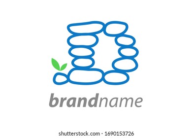 Simple and clear illustration logo design initial D rock balance.