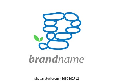 Simple and clear illustration logo design initial P rock balance.