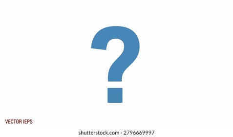 A simple and clear image of a blue question mark on a white background