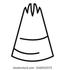 Simple and clear line icon of a bamboo shoot, perfect for representing this unique and delicious ingredient