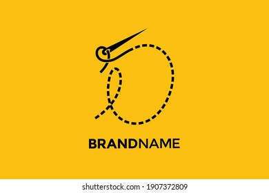 Ilustración de diseño de logotipo simple y transparente Aguja y E inicial
