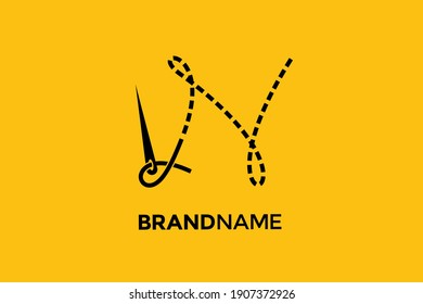 Simple and Clear logo design illustration Needle and initial N