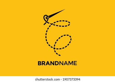 Einfache und klare Logo-Design-Illustration Needle und initiale G