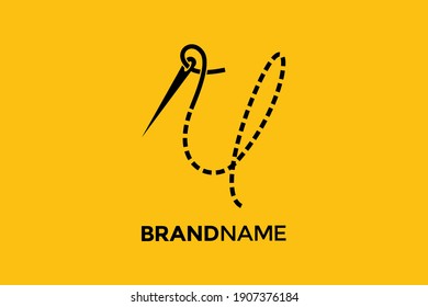 Simple and Clear logo design illustration Needle and initial U