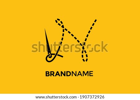 Simple and Clear logo design illustration Needle and initial N