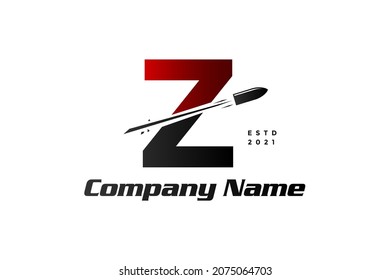 Diseño inicial del logotipo de ilustración simple, transparente y moderno combinado con disparo de bala.