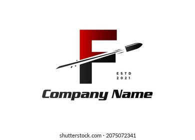 Diseño inicial del logotipo de ilustración simple, transparente y moderno combinado con disparo de bala.