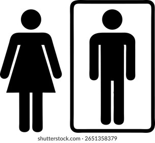 Simple and clear restroom icons for men and women.