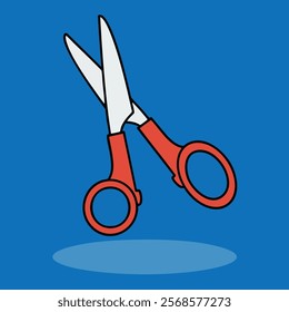 Simple and clear Scissor flat design icon for sticker decoration, presentation element, or something else with lines and rounded styles also isolated with color