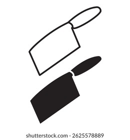 ícone de cutelo simples. formato vetorial minimalista. logotipos, adesivos, mercadorias e elementos da interface do usuário