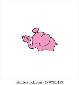 simple clever elephant logo design graphic