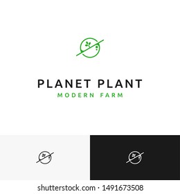 simple clever and smart logo that combine between planet and sprout which is represent for planet plant logo design inspiration