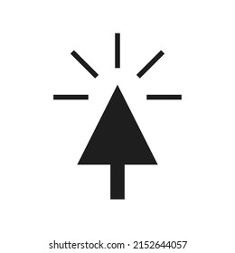 Un simple clic en el icono de silueta. Haga clic en el puntero del ratón sobre la ilustración vectorial plana para la aplicación móvil.
